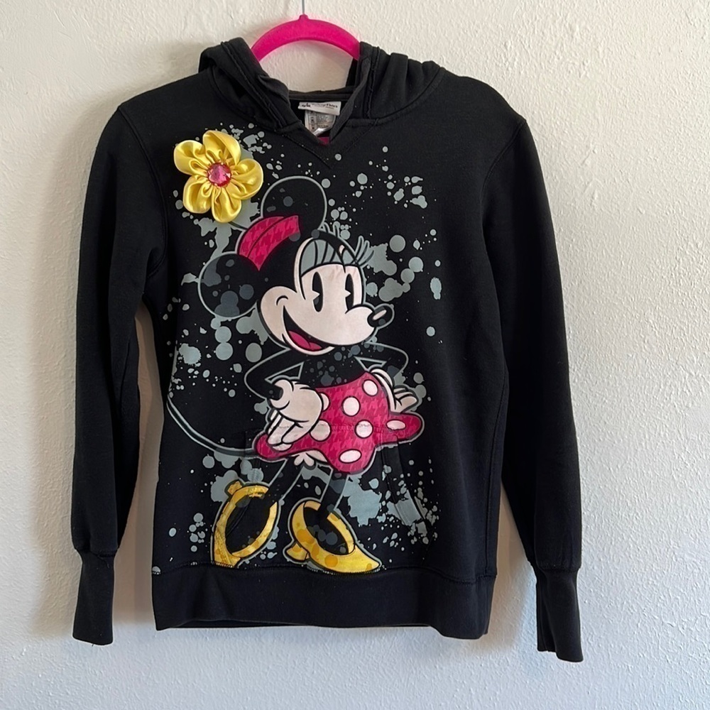 Disney Parks Authentic Original Long Sleeve Mini Mouse Hoodie Sweatshirt Small